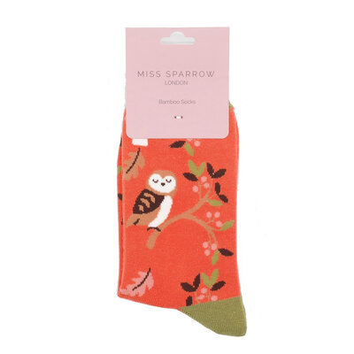 Miss Sparrow Socks Bamboo Woodland burnt orange