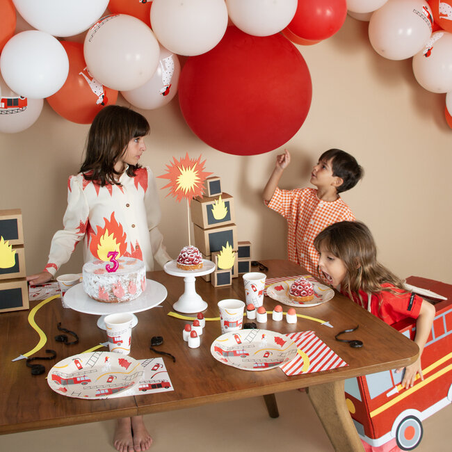 Pappbecher Set of  8 Firefighters