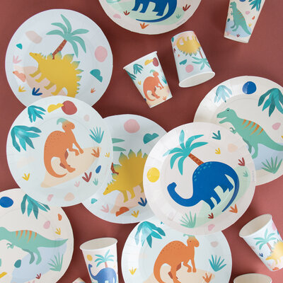 My Little Day Paper Plates Set of  8 Jurassic Dinos