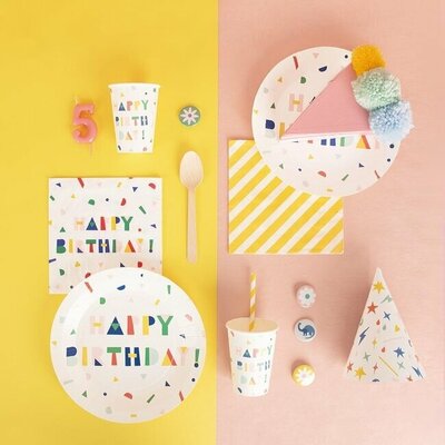 My Little Day Pappteller Set of  8 Happy Birthday