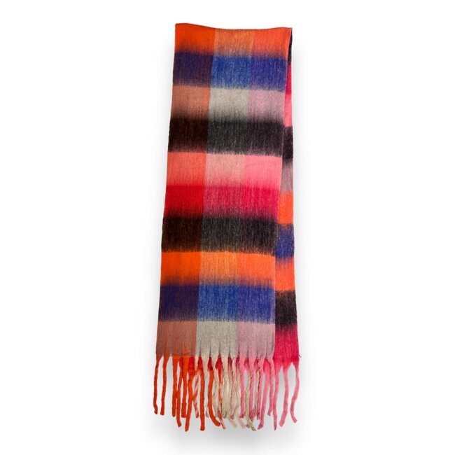 Schal Wool Mix Soft Checked with Tassel Frida