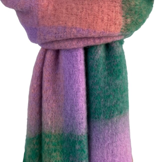 Schal Wool Mix Soft Checked with Tassel Old School