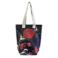 M&K Collection Canvas Tote Bag Art Japanese Crane & Koi Fish