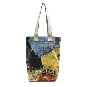 M&K Collection Canvas Tote Bag Art Van Gogh Terrace at Night