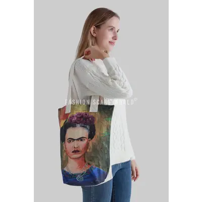 M&K Collection Canvas Tote Bag Art Frida Kahlo