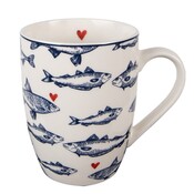 Clayre & Eef Mug Fishes & Heart