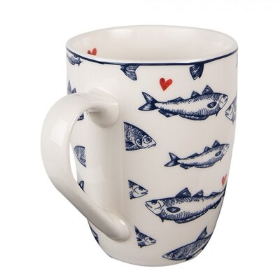 Clayre & Eef Mug Fishes & Heart