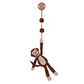 Sindibaba Kinderwagen-Clip mit  Rassel Monkey brown (Bio-Baumwolle)