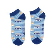 Miss Sparrow Trainer Mens Socks Bamboo Campervans denim