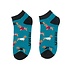 Miss Sparrow Trainer Mens Socks Bamboo Pups in Coats teal