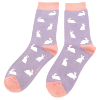 Miss Sparrow Socks Bamboo Rabbits lilac