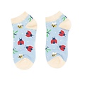 Miss Sparrow Trainer Socks Bamboo Love Bugs pale blue