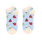 Miss Sparrow Trainer Socken Bamboo Love Bugs pale blue