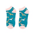 Miss Sparrow Trainer Socks Bamboo Pups in Coats teal