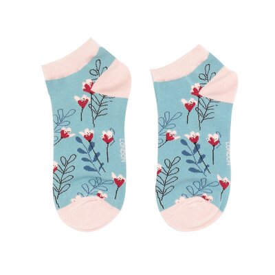 Miss Sparrow Trainer Socken Bamboo Wild Floral duck egg