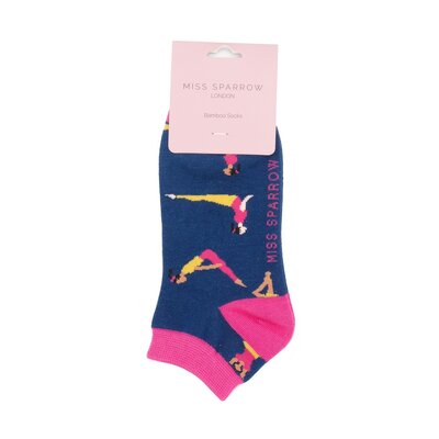 Miss Sparrow Trainer Socken Bamboo Yoga Poses navy