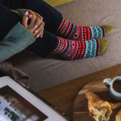 Joya Socken Wollmix Multicoloured red