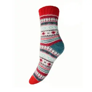 Joya Socken Wollmix Patterned red/cream