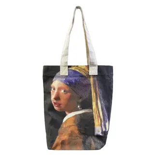 M&K Collection Canvas Tote Bag Art Vermeer Girl with Pearl Earring