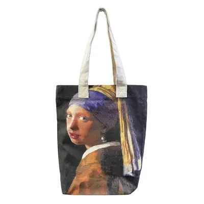 M&K Collection Canvas Tote Bag Art Vermeer Girl with Pearl Earring