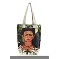 M&K Collection Canvas Tote Bag Art Frida Necklace