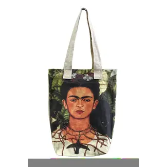 M&K Collection Canvas Tote Bag Art Frida Necklace