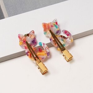 Red Cuckoo Haarclips Cat multicolour Set of 2