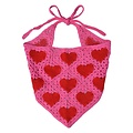 Clayre & Eef Bandana Kids Crochet Hearts pink