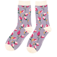 Miss Sparrow Socks Bamboo Ditsy Flowers lavender