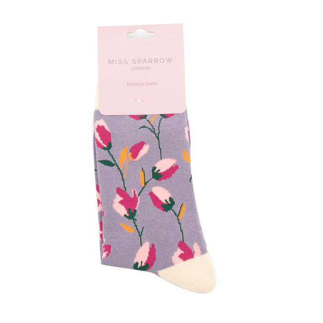 Socks Bamboo Ditsy Flowers lavender