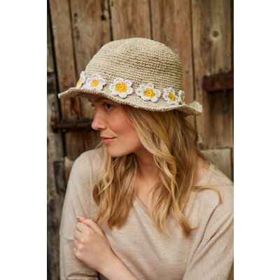 Pachamama Hemp/Cotton Hat Daisy Chain beige