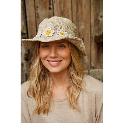 Pachamama Hemp/Cotton Hat Daisy Chain beige