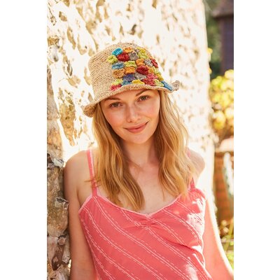 Pachamama Hemp/Cotton Hat Flowers Aplique