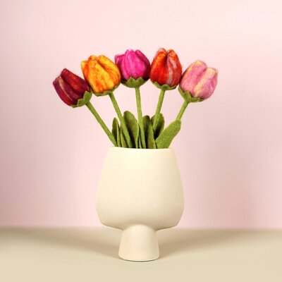 Sjaal met Verhaal Felt Flower Tulp assorti