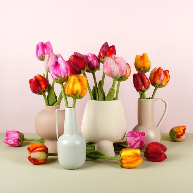 Filzblume Tulp assorti