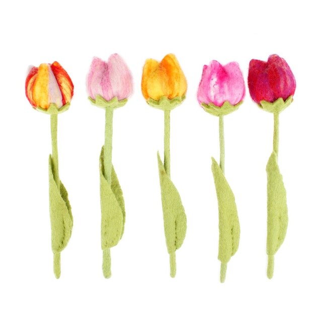 Filzblume Tulp assorti