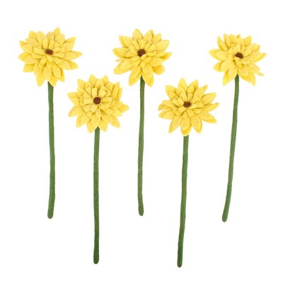 Sjaal met Verhaal Felt Flower Gerbera yellow