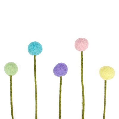 Sjaal met Verhaal Felt Flower Craspedia pastel assorti