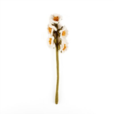 Sjaal met Verhaal Felt Flower Stokroos white