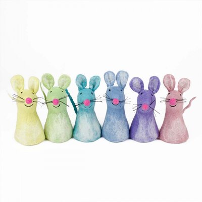 Sjaal met Verhaal Filz-Dekoration Muis pastel