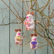 Sjaal met Verhaal Felt Hanger Muis met Hart pastel assorti