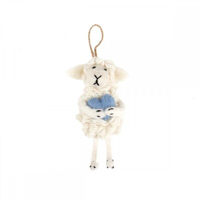 Sjaal met Verhaal Felt Hanger Schaap met Hart pastel assorti