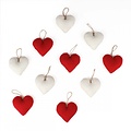 Sjaal met Verhaal Felt Hanger Hart red & white