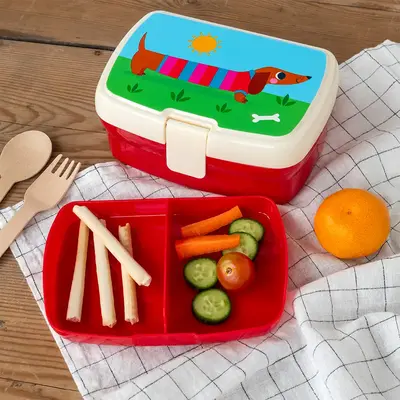 Rex London Lunchbox with tray Sausage Dog