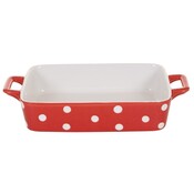 Isabelle Rose Oven Dish Dots red/white  small