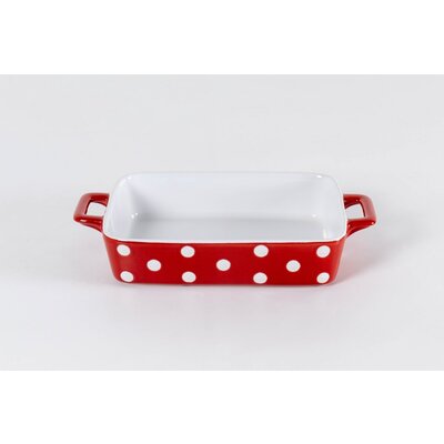 Isabelle Rose Oven Dish Dots red/white  small