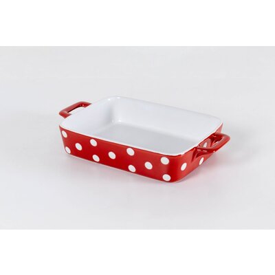 Isabelle Rose Oven Dish Dots red/white  small