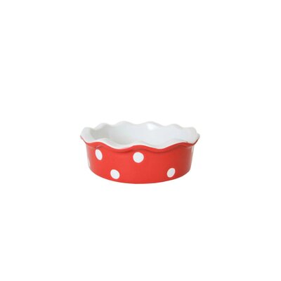 Isabelle Rose Pie Dish Dots red/white small