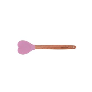 Isabelle Rose Silikon-Holz Löffel Heart 27 cm pink