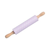 Isabelle Rose Silicone Wooden Rolling Pin Dots pink/white 38 cm